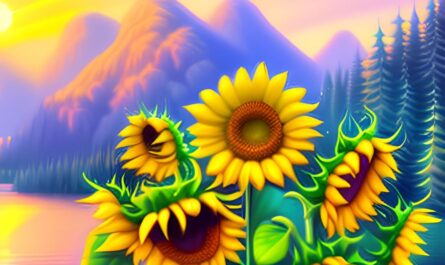 Sonnenblumen in den Bergen für die Gesundheit